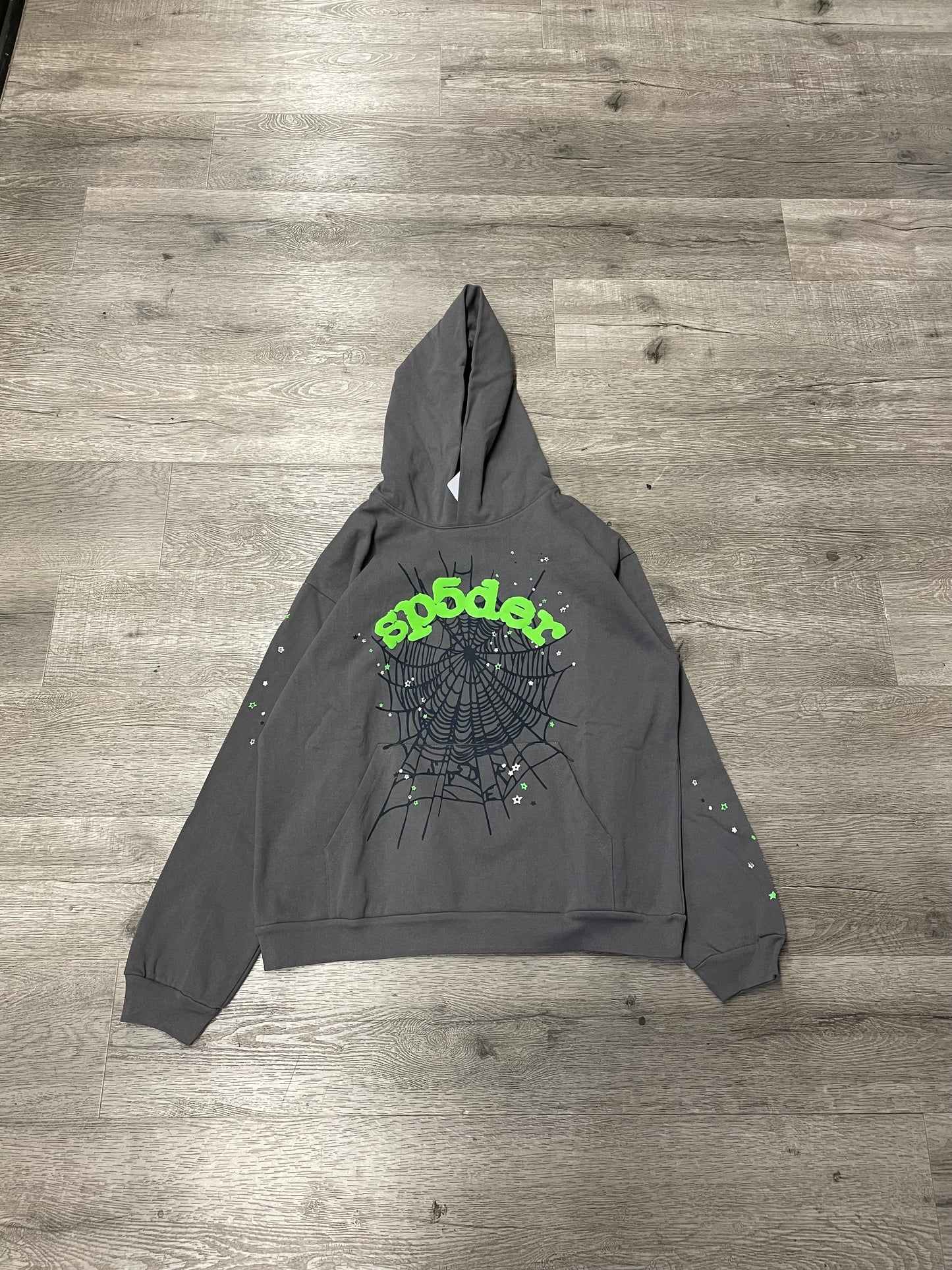 Sp5der Grey/Green Web Hood