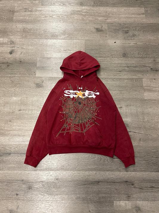 Sp5der Hoodie Maroon