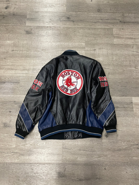 Red Sox Back Logo Leather Jacket