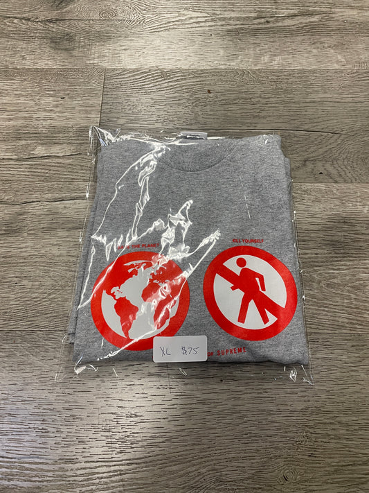 Supreme Save The Planet Tee Grey